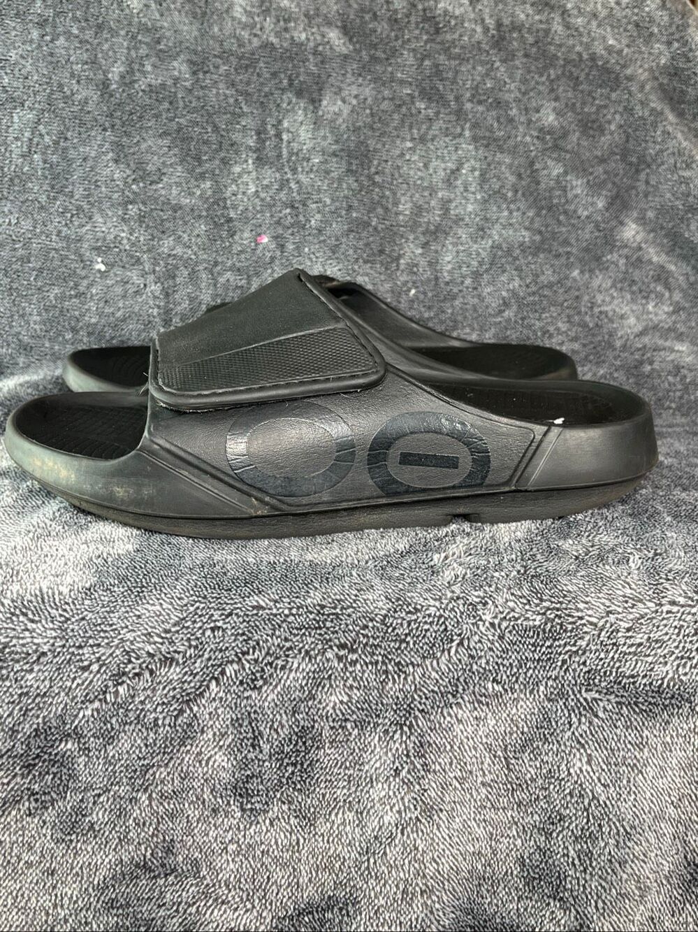 OOFOS OOahh Sport Flex Recovery Sandals Black Men's 9 / Women's 11 Adjustable Sl